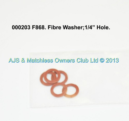 FIBRE WASHER, 1/4     SOLD EACH