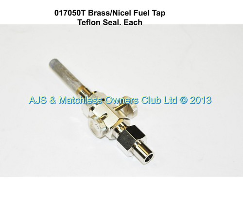BRASS / NICKEL PETROL TAP WITH TEFLON SEAL  1/4  X 1/8 NUT AND SPIGOTS ARE SOLD SEPARATELY