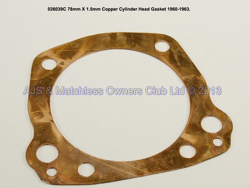 COPPER TYPE CYLINDER HEAD GASKET 1960 TO 63 ONLY DONT FORGET THE VITON SEALS