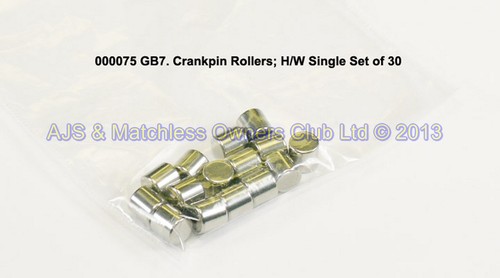 CRANKPIN ROLLERS, HW SINGLE   1/4 X 1/4   SET OF 30