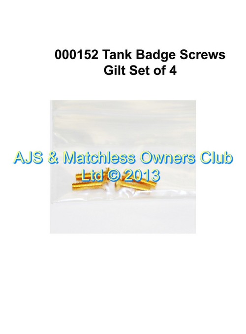 TANK BADGE SCREW; GILT (4)