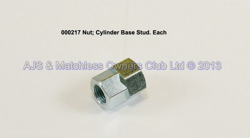 NUT; SINGLE CYLINDER BASE STUD       000217S