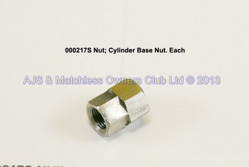 NUT;SINGLE CYLINDER BASE STUD - STAINLESS.  [000217 MILD STEEL ZINC PLATED]