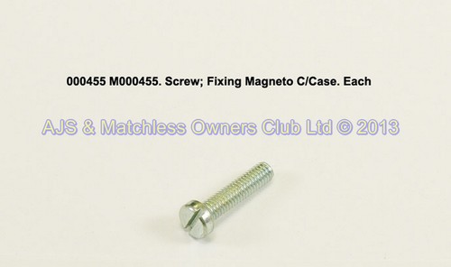 SCREW; FIXING MAGNETO C/CASE  MADE TO ORIGINAL SPEC.