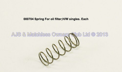 SPRING FOR OIL FILTER 000796  H/W SINGLES AND TWINS UP TO 55