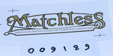 REAR MUDGUARD MATCHLESS WATERSLIDE TRANSFER