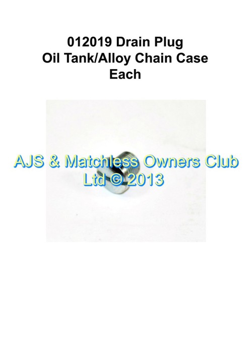 DRAIN PLUG OIL TANK AND ALLOY CHAINCASE  ZINC PLATED NEEDS SEAL WASHER 000201