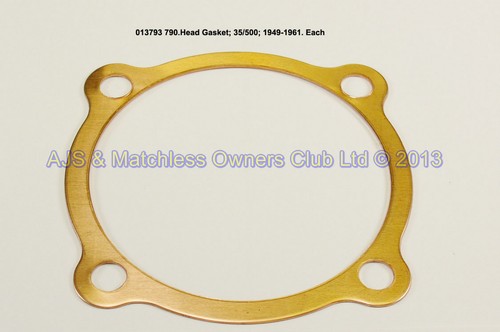 HEAD GASKET 1949-61 350CC ROAD AND 1949-63 500CC ROAD MODELS