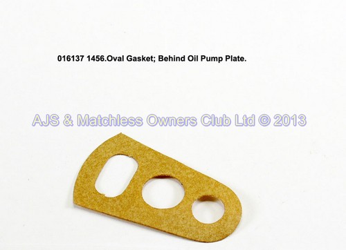 OVAL GASKET; BEHIND PUMP PLATE