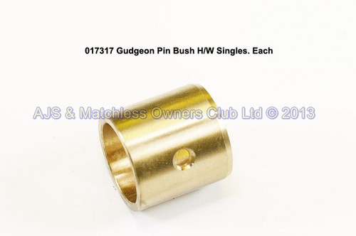 GUDGEON PIN BUSH: HW SINGLES LUBRICATION HOLE NEEDS TO BE MADE.
