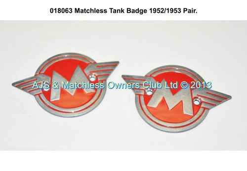 MATCHLESS TANK BADGE 1952/53 ONLY       (CASTINGS MAY NEED POLISHING ETC)