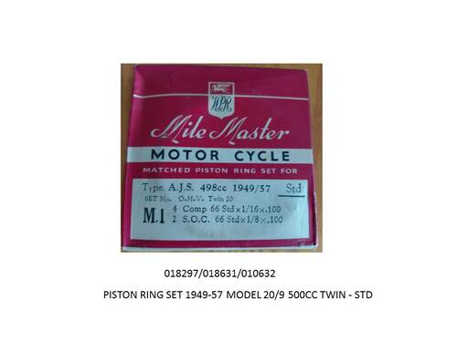 PISTON RING SET 1949-57 MODEL 20/9 500CC TWIN - STD