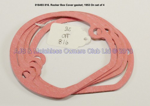 TWIN ROCKER BOX COVER GASKET: 2 BOLT HOLE TYPE 1953-ONWARDS  SOLD EACH