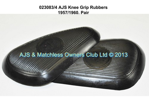 AJS KNEE GRIP RUBBERS. 1957/61 ONLY H/W