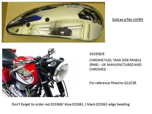 CHROME FUEL TANK SIDE PANELS (PAIR) - UK MANUFACTURED AND CHROMED