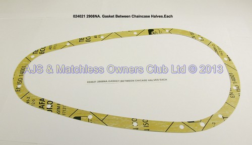 GASKET:BETWEEN ALLOY CH/CASE HALVES DYNAMO SINGLES AND TWINS 1957 ON