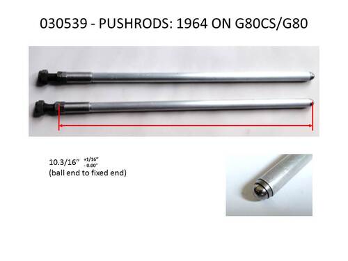 G80CS PUSH ROD 10.3/16 1964 ONWARD SHORT STROKE