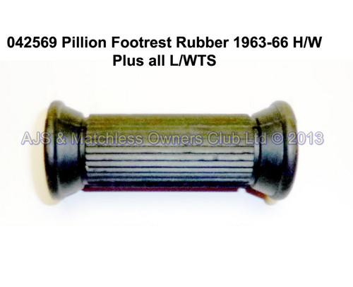 PILLION FOOTREST RUBBER 1963-66 HEAVYWEIGHTS PLUS ALL L/WTS