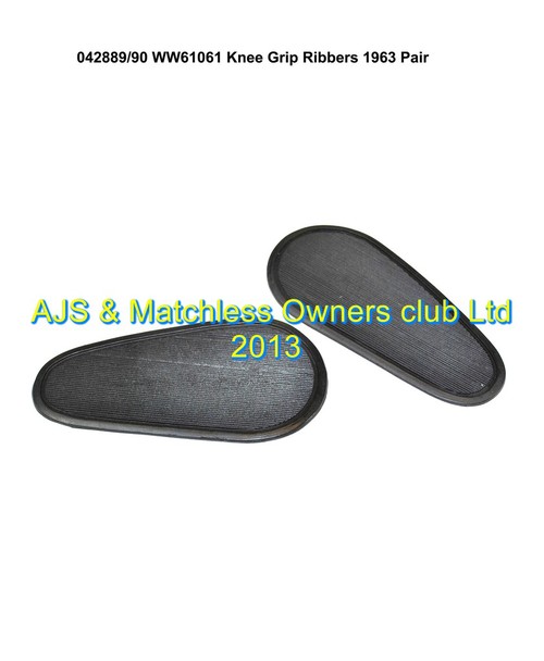 KNEE GRIPS RUBBERS STICK-ON TYPE, 1963-ON HEAVYWEIGHTS & 1966-ONLY LIGHTWEIGHTS (PAIR)