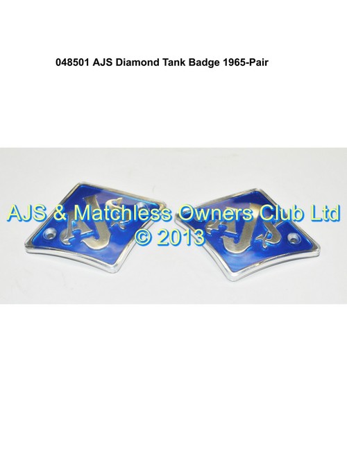 AJS DIAMOND TANK BADGE 1965 ONWARDS NEEDS RUBBERS 048502