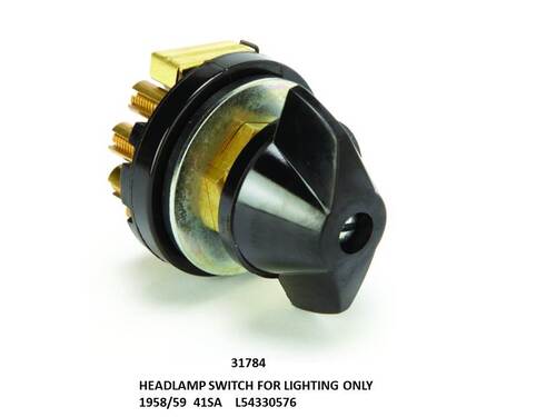 HEADLAMP SWITCH FOR LIGHTING ONLY  1958/59  41SA    L54330576