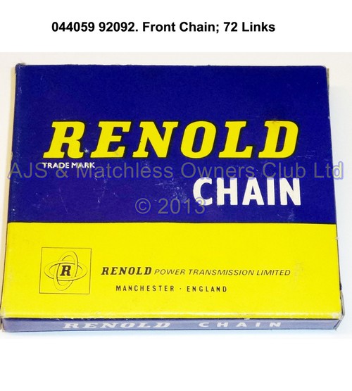 FRONT CHAIN: 72 LINKS  - NOT DUPLEX 3/8 X .225  044059 MATCHLESS G5
