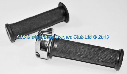 BUDGET TWISTGRIP METAL 7/8 COMPLETE WITH RUBBER GRIPS